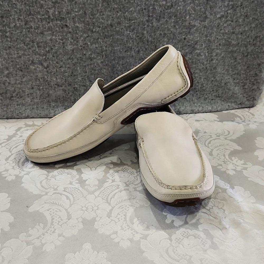Rockport Driving Moccasin Beige Leather Slip On Men Size 13